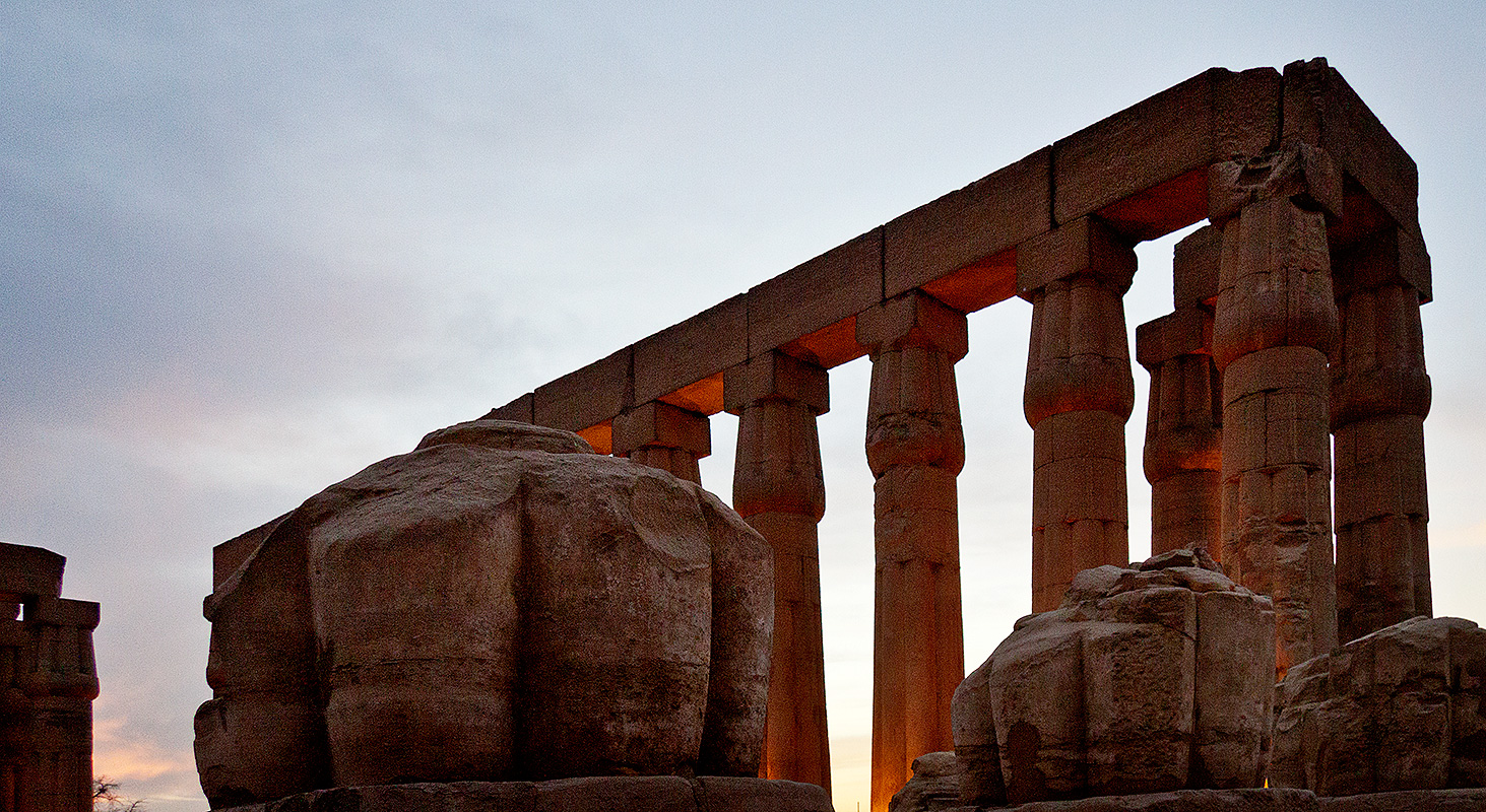 Temple Columns at Dusk