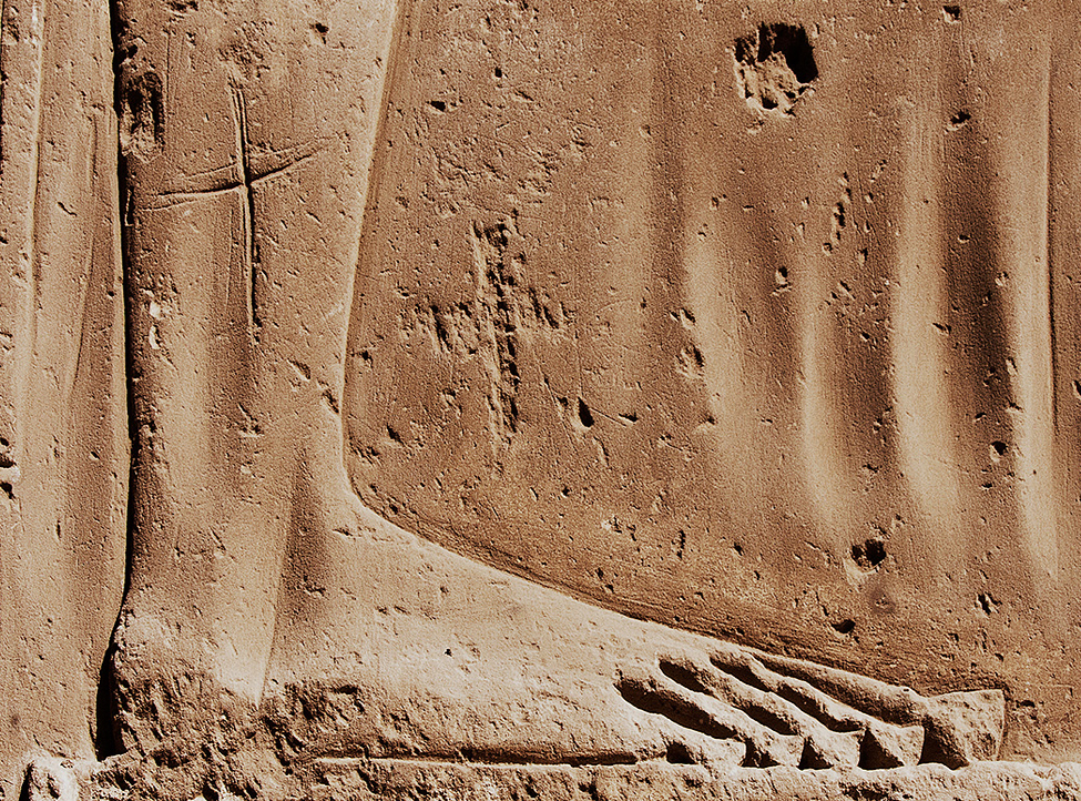 Edfu Foot with Cross Graffitti