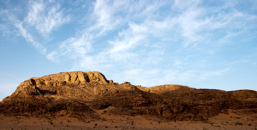 Sun moving across the desert